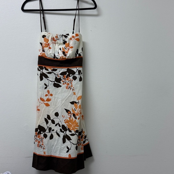 Speechless Dresses & Skirts - Speechless Strapless Dress or Halter Top with Orange and Brown Floral Design